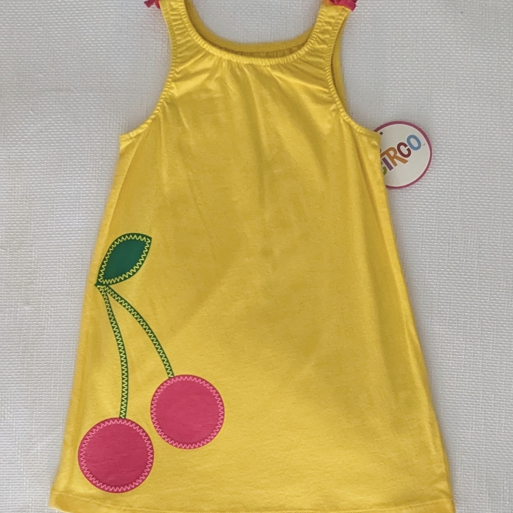 Vibrant Girls' Sleeveless Dress Yellow